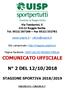 COMUNICATO UFFICIALE