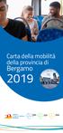 Carta della mobilità della provincia di. Bergamo