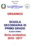 ORGANICO SCUOLA SECONDARIA DI PRIMO GRADO