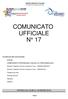 COMUNICATO UFFICIALE N 17