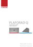 PLAFORAD Q. Pannelli radianti a soffitti Radiant ceiling panels. Manuale tecnico Technical manual