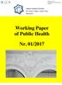 ISSN: Working paper of public health [Online] Working Paper of Public Health