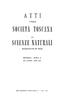 SOCIETÀ TOSCANA A T T I DELLA DI SCIENZE NATURALI RESIDENTE IN PISA MEMORIE - SERIE A VOL. LXXXIV - ANNO 1977