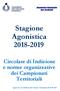 Stagione Agonistica Circolare di Indizione e norme organizzative dei Campionati Territoriali