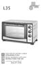 L35 ISTRUZIONI D USO INSTRUCTIONS FOR USE. Forno elettrico ventilato o statico. Electric ventilated or static oven