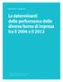 Le determinanti delle performance delle diverse forme di impresa tra il 2004 e il 2012