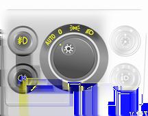 In breve 13 Luci esterne Avvisatore ottico, abbaglianti e anabbaglianti Indicatori di direzione Ruotare 7 = Spento 8 = Luci di parcheggio 9 = Fari AUTO = Controllo automatico delle luci Premere > =
