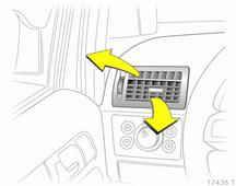 Climatizzazione 135 Bocchette dell'aria senza rotella di regolazione Manutenzione Prese dell'aria Regolare la direzione del flusso