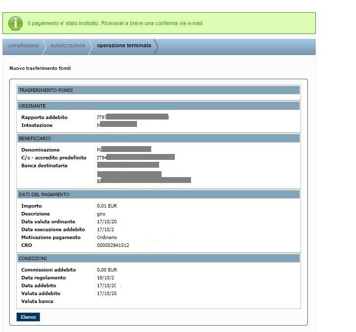 Controllare attentamente i dati proposti, una volta accertato la correttezza dei dati: