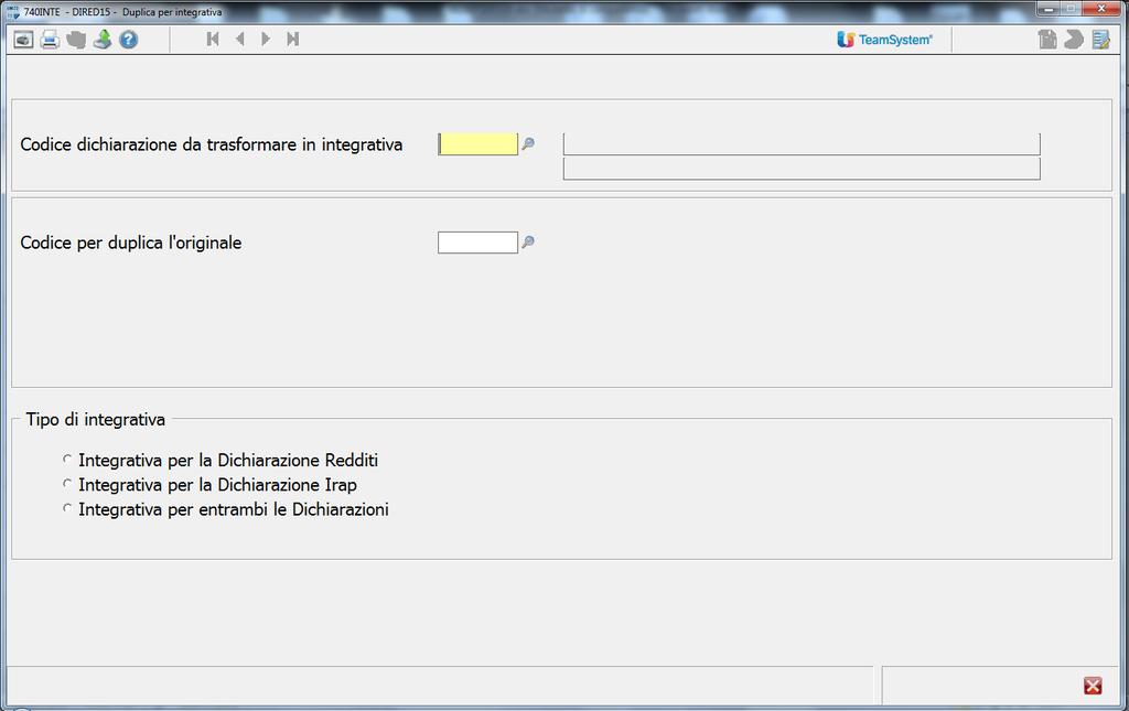 ANOMALIE CORRETTE Gestione dichiarazione Integrativa DIRED15 740INTE- 750INTE-760INTE Duplica per Integrativa Nella cartella delle Utility di Unico Persone Fisiche, Unico Società di Persone e Unico