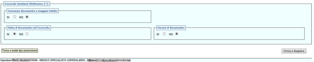 Fascicolo Sanitario Elettronico In questa sezione è data la possibilità di alimentare il Fascicolo Sanitario Elettronico (previo esplicito consenso dell'assistito) come evidenziato nella figura che