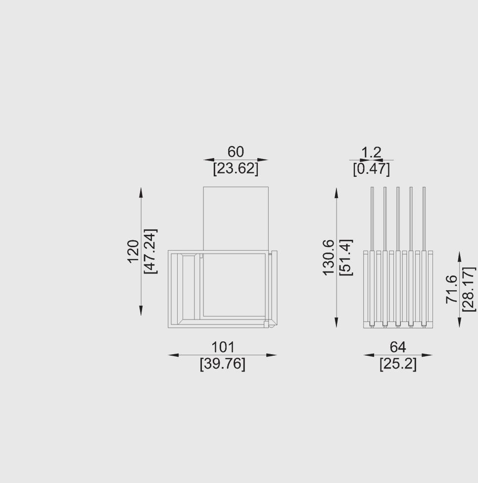 Metall-Aussteller bestehend aus 5 ausziehbaren und drehbaren Rahmen zur Aufnahme von 10 Fliesen 120x60 cm.