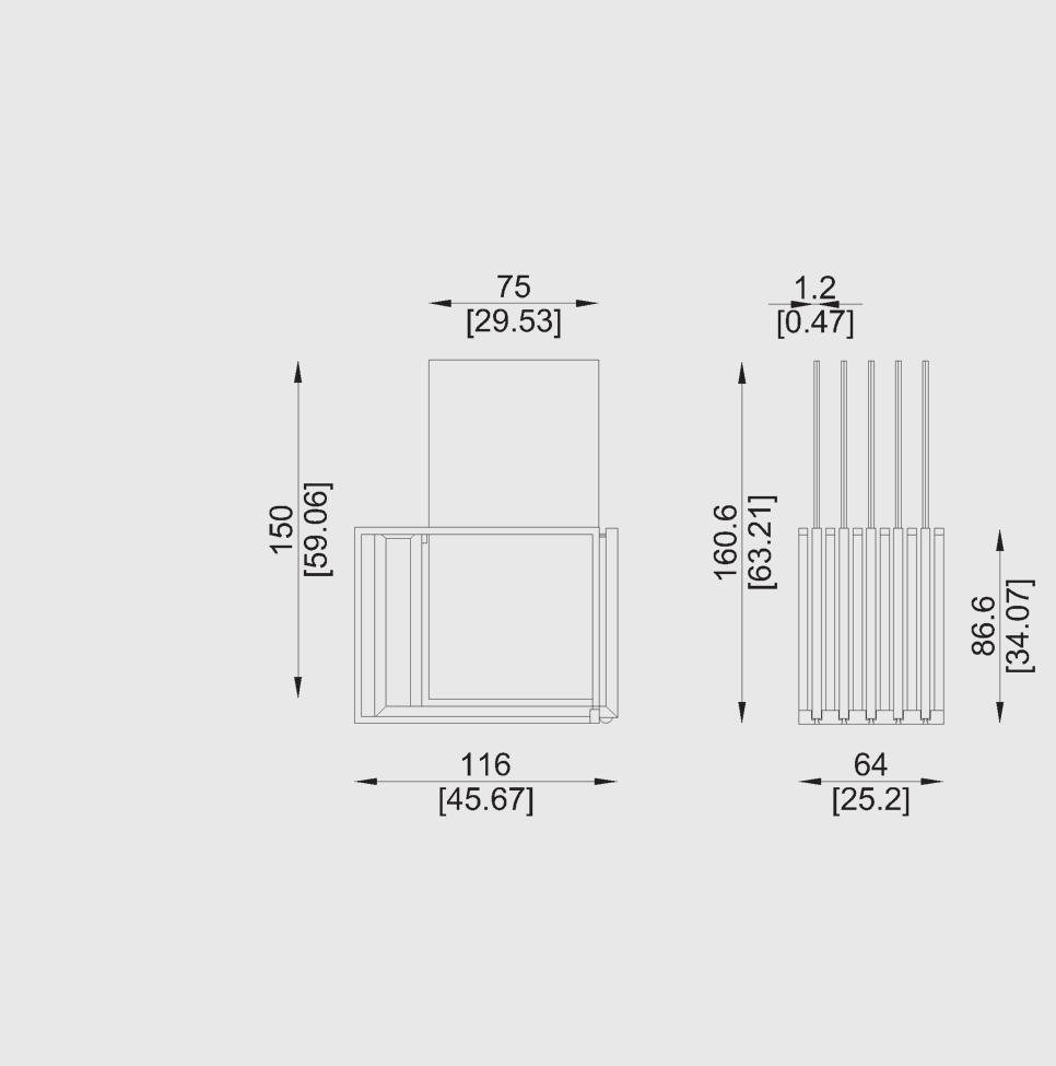 Présentoir en métal composé de 5 cadres extractibles et tournants pour arranger 10 carreaux 150x75 cm.