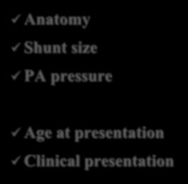 Closure of the patent arterial duct Variables Anatomy