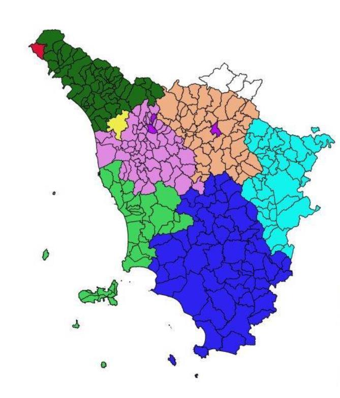 LE GESTIONI TOSCANE Gestione del servizio di acquedotto 2017 GAIA 46 comuni 5.253 km di rete idrica 467 addetti 73 mln di fatturato ACQUE 55 comuni 5.