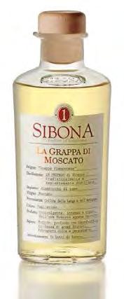 Distillato: GRAPPA DI MOSCATO Azienda: DISTILLERIA SIBONA SPA Indirizzo: Località Buonagiunta 1/A 12040 Piobesi d Alba (CN) Tel.: 0173 614914/610577 - Fax: 0173 619129 Web: www.distilleriasibona.