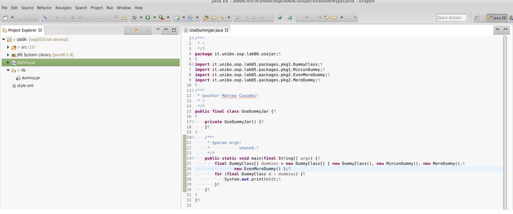 Aggiunta di un jar al classpath di un progetto Eclipse II Pianini