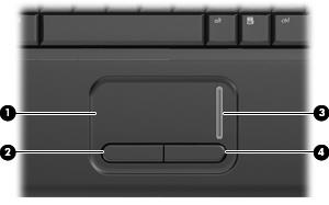 1 Utilizzo di dispositivi di puntamento Componente Descrizione (1) TouchPad* Consente di spostare il puntatore e di selezionare e attivare gli elementi sullo schermo.