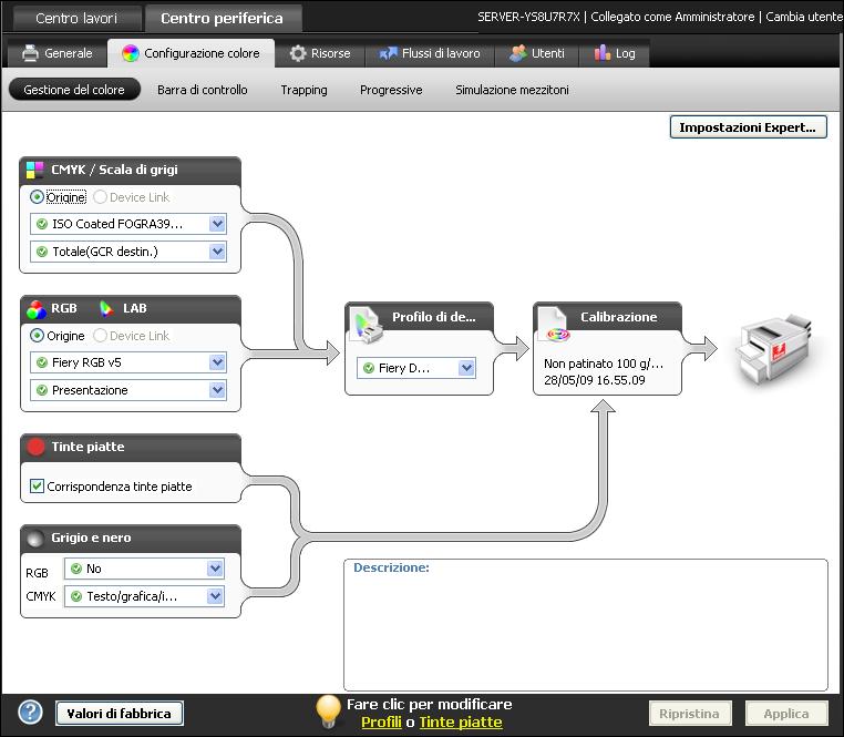 OPZIONI DI STAMPA COLORWISE 29 Impostazione dei valori predefiniti in Command WorkStation Command WorkStation consente di impostare i valori predefiniti per le opzioni di stampa di ColorWise e le