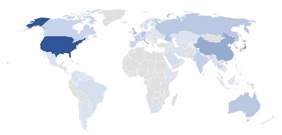 La distribuzione dei casi per nazione 1 23 progetti 4 3 2 42 progetti 98