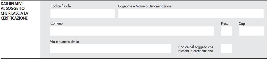 sono i seguenti: A C G CODIFICHE PIÙ FREQUENTI - CERTIFICAZIONE RILASCIATA DA: società o ente che ha emesso i titoli, per gli utili o per i proventi equiparati dalla stessa corrisposti.