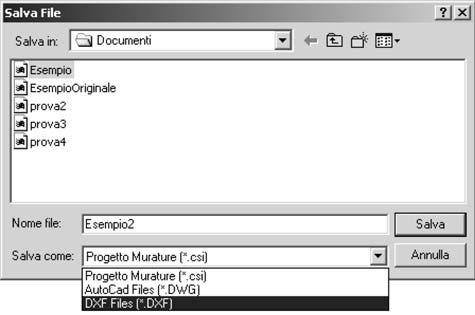 (*.dwg) DXF Files (*.dxf) FUNZIONI DI VISUALIZZAZIONE Queste funzioni facilitano l utilizzo della finestra grafica.