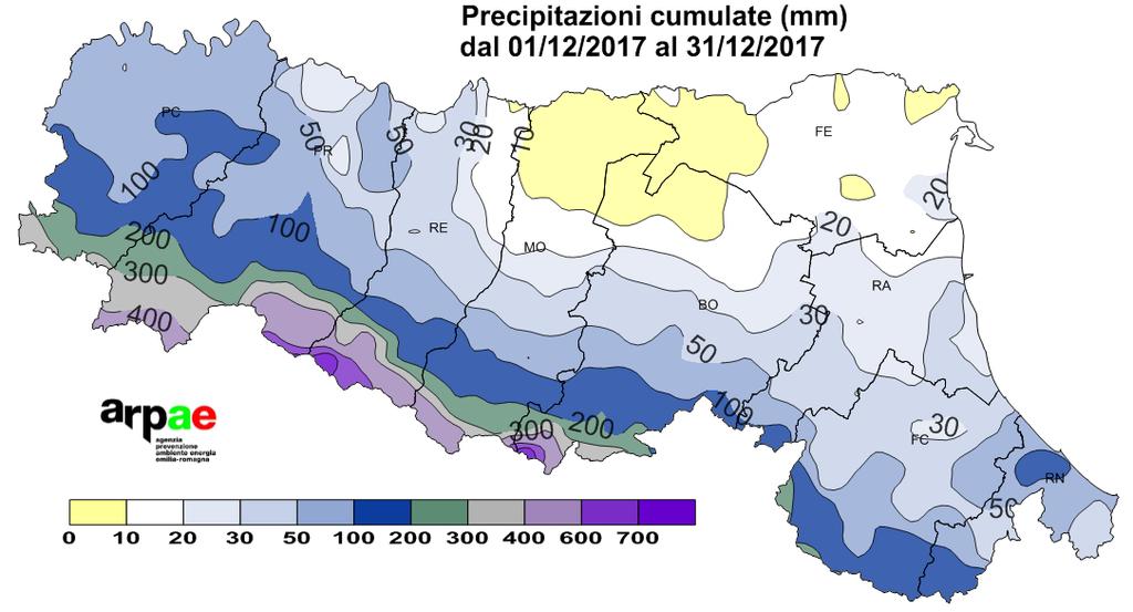 millimetri rispetto alla media 2 Dicembre 2017: piogge record In 36 ore (11-13/12/2017) da 300 a