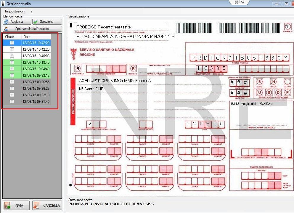 Per visualizzare l elenco delle impegnative ricevute dal Personale di Studio, il Medico dovrà selezionare Gestione studio (in basso nella barra delle applicazioni di windows).