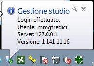 inviate automaticamente e durante tale procedura non sarà possibile aprire a tutto schermo l applicativo Gestione studio GESTIONE STUDIO DETTAGLIO LOGIN IN CASO DI RETE LOCALE In caso di rete locale