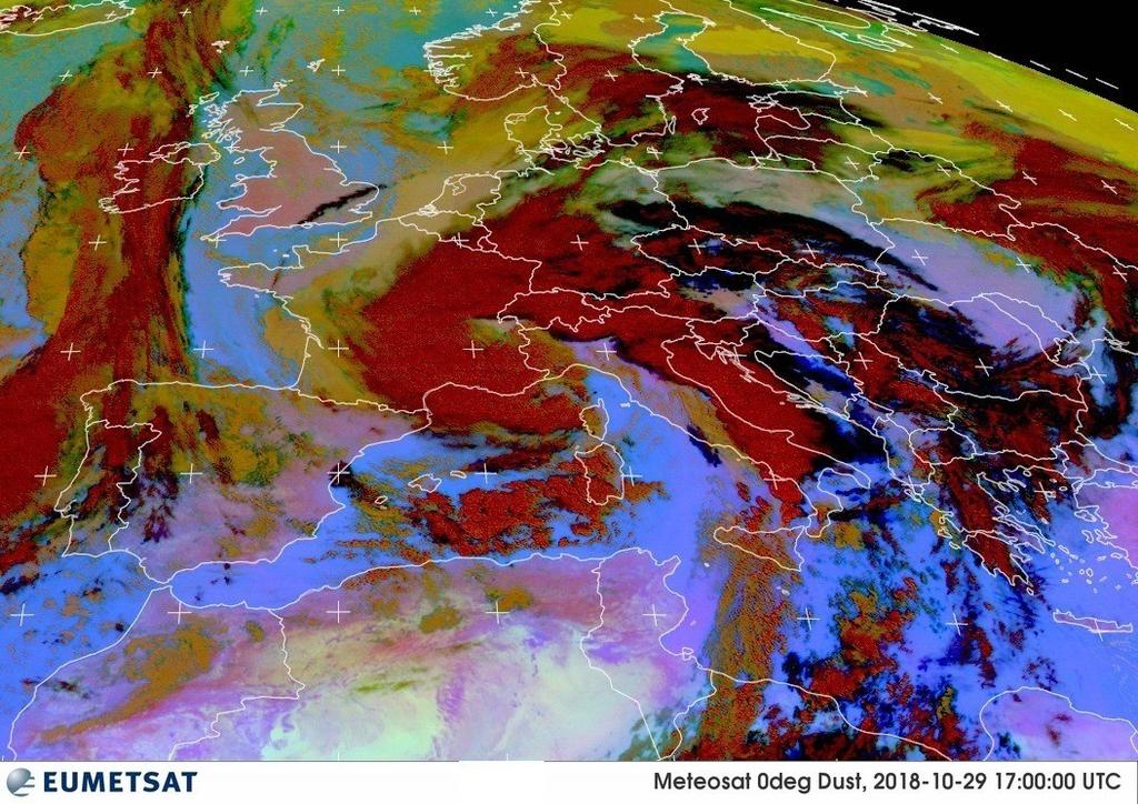 6-7 Immagine del Satellite MODIS TERRA elaborazione dust