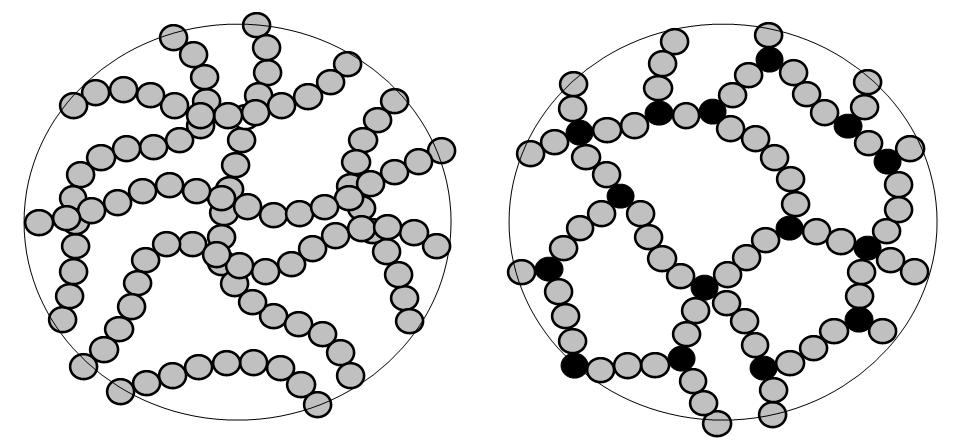 Un polimero reticolato si può ottenere direttamente in fase di reazione, miscelando al monomero principale anche una quantità di un altro monomero simile, ma con più siti reattivi (ad esempio, il