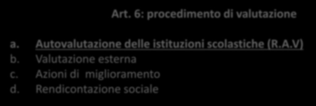 Valutazione esterna c. Azioni di miglioramento d.