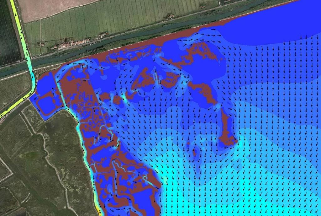 Modello generale 2D della Laguna di Venezia Campi di velocità in Laguna Nord Zona Trezze Velocità (m/s) Massimo