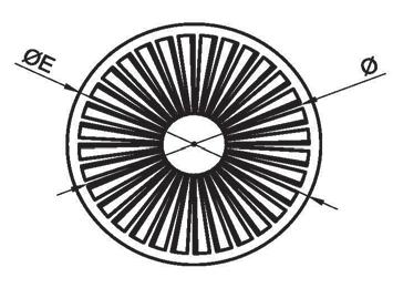 CARATTERISTICHE TECNICHE: Il diffusore della serie KPQ è composto da un pannello di supporto nel quale è direttamente ricavata tramite stampaggio una rosa di deflettori fissi.