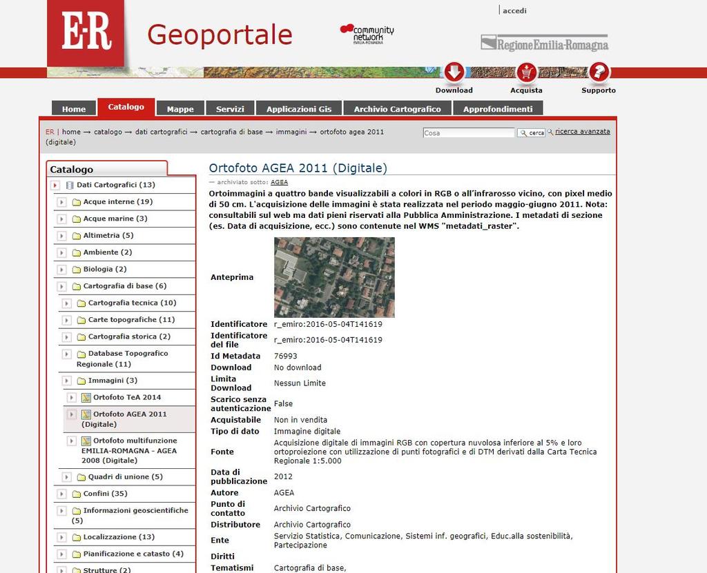 ESEMPIO ORTOFOTO SUL GEOPORTALE E-R https://geoportale.regione.