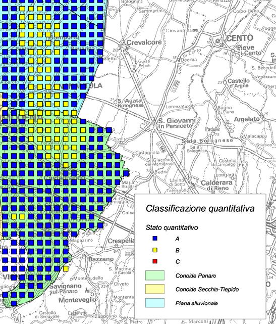 nella piana alluvionale appenninica e padana non si rilevano particolari problematiche di abbassamenti della falda e di deficit idrici; solo nell area compresa tra Castelfranco e Modena, a nord della