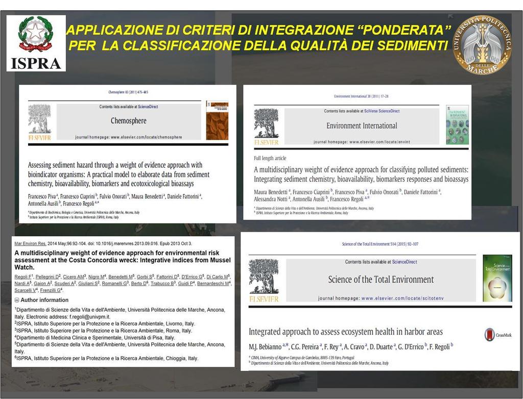 CLASSIFICAZIONE PONDERATA L attribuzione della Classe di Qualità dei materiali scaturisce dalla integrazione della classificazione chimica ed ecotossicologica ottenute attraverso l applicazione degli