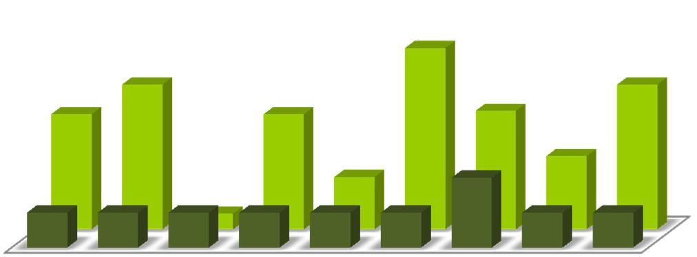 12 CONSIGLIO DI AMMINISTRAZIONE FREQUENZA E DURATA DELLE RIUNIONI La frequenza delle riunioni è stata di una al mese, fatta eccezione per il mese di ottobre (nel quale si sono tenute due riunioni) e