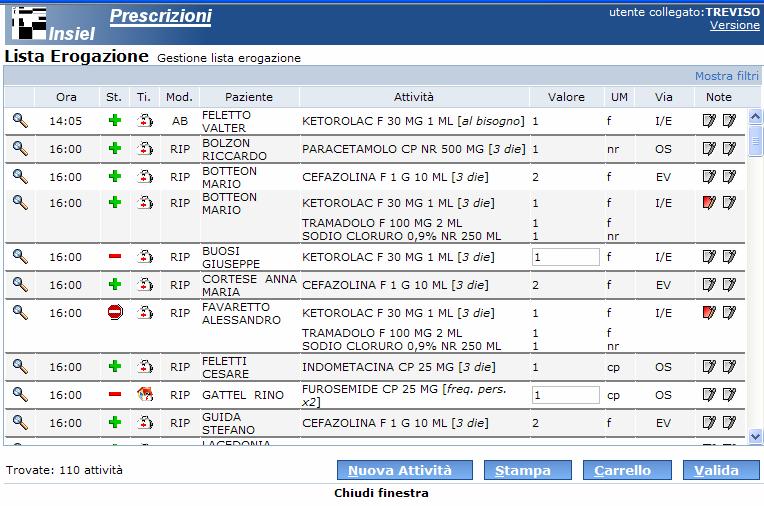 18 Ridurre gli errori in fase di somministrazione Compilazione automatica delle liste di