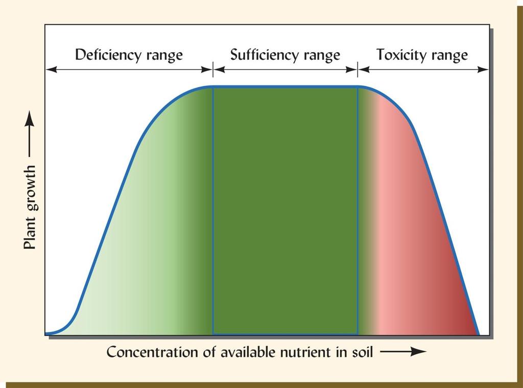 The relationship between plant growth and the amount of a micronutrient available for plant uptake.