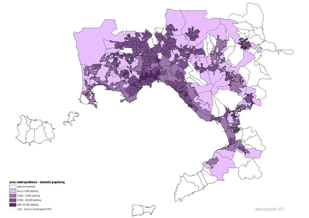 Il comune di Napoli ha una popolazione che sfiora il milione di abitanti.