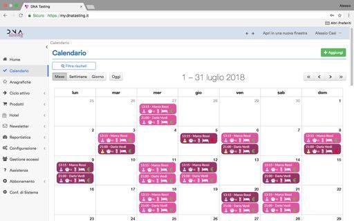 1. Calendario in Cloud Per rendere ancora più precisa la parte organizzativa Prenotazione delle visite - Diversi tour con diversi colori Assegnazione di una data visita ad uno specifico operatore