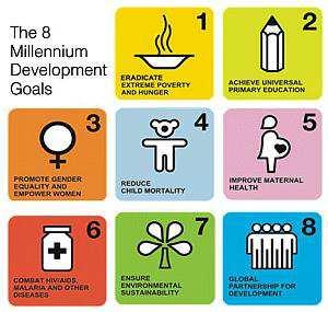 Obiettivi del Millennio per lo Sviluppo 2015 Nel 2000 le Nazioni Unite hanno fissato 8 obiettivi da raggiungere entro il 2015, impegno assunto formalmente da tutti i paesi del mondo Uno degli