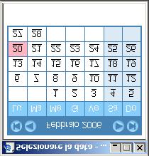 Strumento per la selezione delle date In automatico viene mostrata la data su cui si sta lavorando.