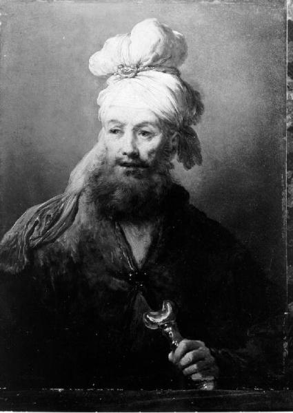 Uomo barbuto a mezzo busto con turbante in testa Dietrich Christian Wilhelm Ernst Link risorsa: http://www.