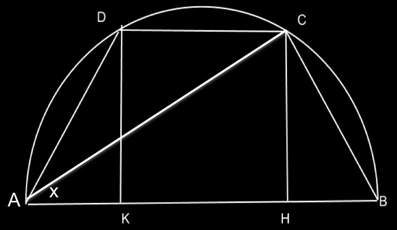 Disegniamo il trapezio come in figura, con la base maggiore coincidente con il diametro della circonferenza.