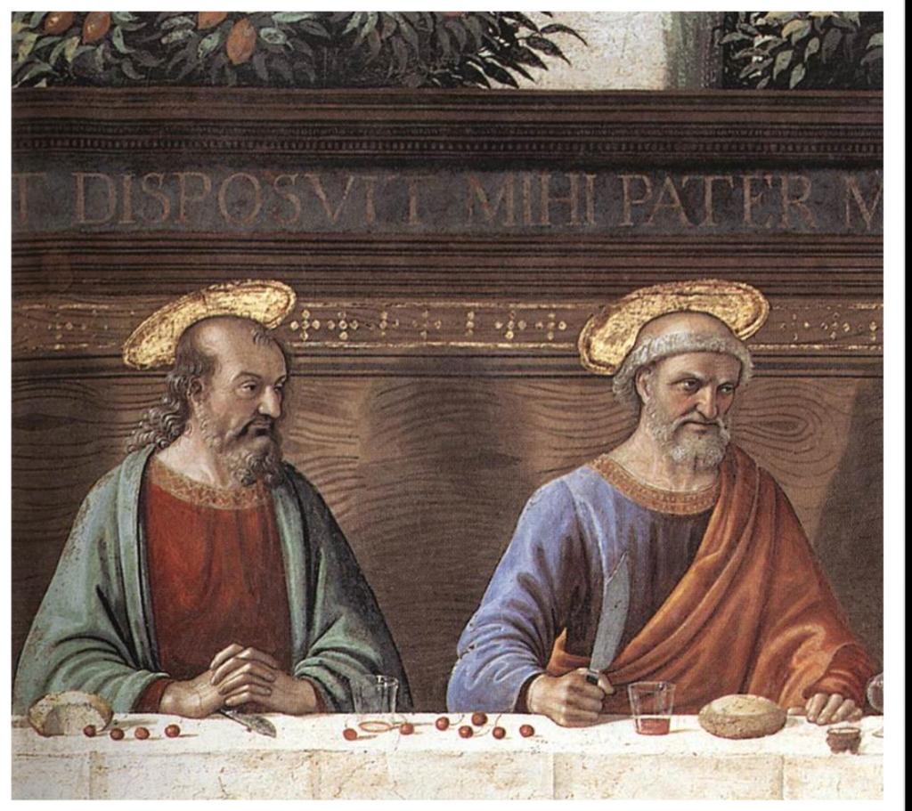 FIRENZE, San Marco Domenico Ghirlandaio, 1486 circa. In epoca rinascimentale, inoltre, frutti e ortaggi arricchiscono sovente il desco della Cena del giovedì santo.