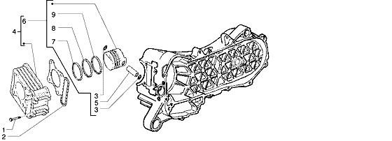 Assembly Motore Code T4 Description Gruppo cilindro-pistone-spinotto 1 031091 Vite 1 2 969229 Guarnizione base cilindro 0,4 1 2 969230 Guarnizione 1 3 969213 Anello OR 2 4 969923 Gruppo cilindro 1 5