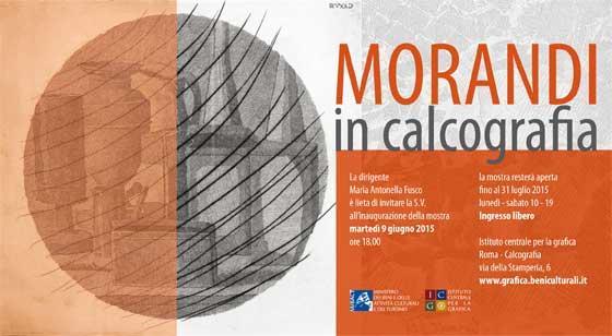 30 ottobre 2015 ore 16,00 Visita guidata alla mostra Morandi in calcografia presso l'istituto Centrale della Grafica