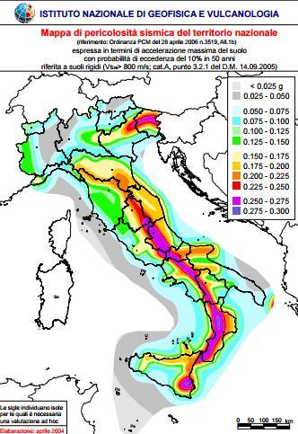 PERICOLOSITÀ SISMICA è lo scuotimento del suolo atteso in un dato sito con una certa probabilità di eccedenza in un dato intervallo di tempo, ovvero la probabilità che un certo valore di scuotimento